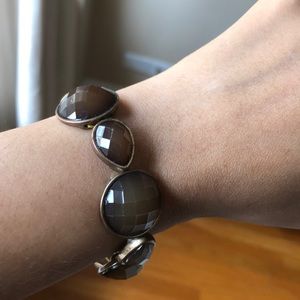 Stretch brown/topaz artificial gemstone bracelet